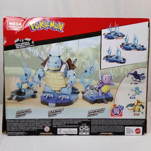Mega Construx POKEMON Squirtle Evolution Building Set 379  Mega Con­strux Pokémon Squirtle Evolution Building Set 379 Bricks Figures